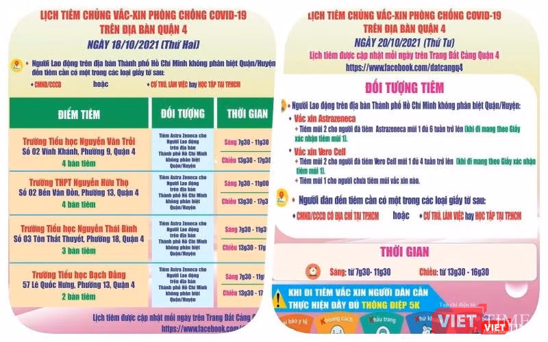 Lịch tiêm vắc xin COVID-19 cập nhật từng ngày ở các phường trên địa bàn TP.HCM Lịch tiêm vắc xin COVID-19 cập nhật từng ngày ở các phường trên địa bàn TP.HCM
