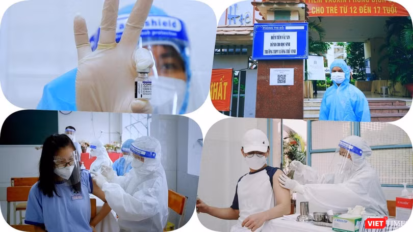 Triển khai tiêm chủng COVID-19 cho trẻ em từ 12-17 tuổi trên toàn TP.HCM. Ảnh: Hoà Bình