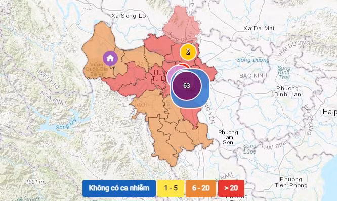 Bản đồ dịch tại Hà Nội