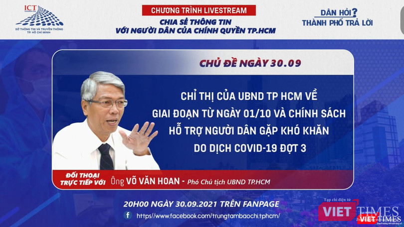 Phó Chủ tịch UBND TP.HCM Võ Văn Hoan trả lời trực tuyến, trả lời nhiều câu hỏi