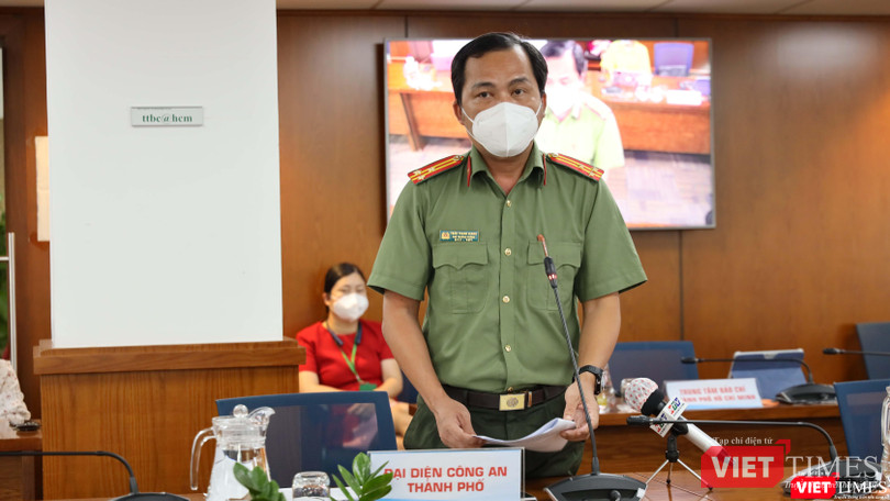 Phó Trưởng phòng Tham mưu Công an TP.HCM Thượng tá Trần Thanh Giang. Ảnh: TTBC