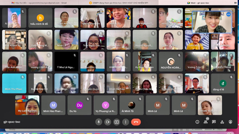 Một lớp học trực tuyến của học sinh vùng dịch TP.HCM. Ảnh: Bình Minh 