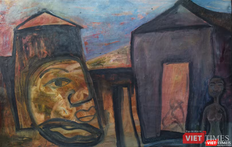 Abiding place (Trú xứ) - Oil on canvas (Sơn dầu trên bố, 160 x 90 cm, 2015)