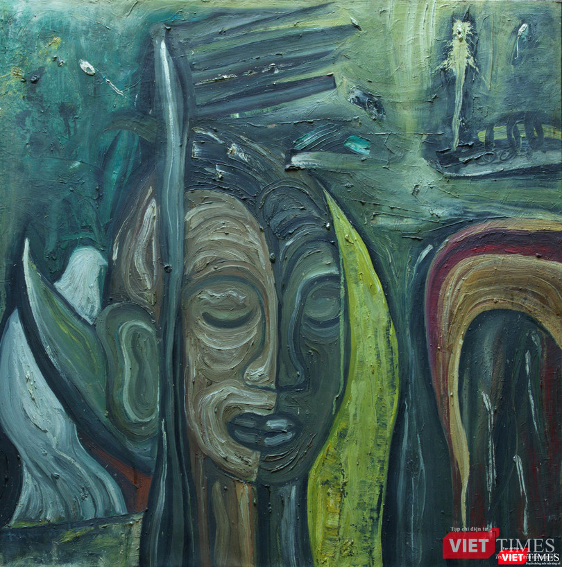 See the empty world | Nhìn sự trống không của thế gian - Oil on vancas | Sơn dầu trên bố | 80 x 80 cm, 2012