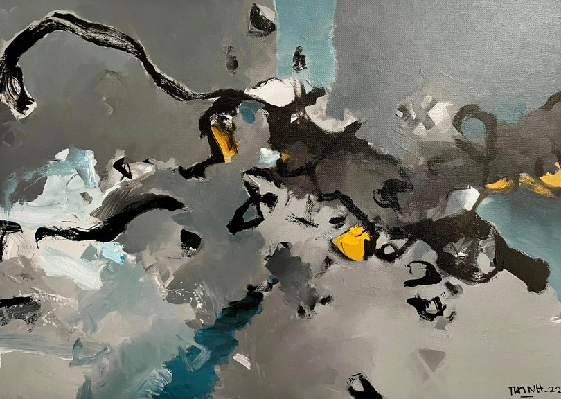 Tác phẩm Vùng hoang dã (acrylic, 100cm x 140cm, 2022) Tác phẩm Vùng hoang dã (acrylic, 100cm x 140cm, 2022)