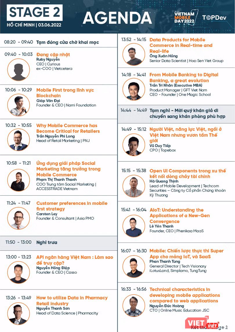 Rất nhiều chuyên gia cùng xuất hiện tại Vietnam Mobile day 2022, sự kiện do Top Dev tổ chức