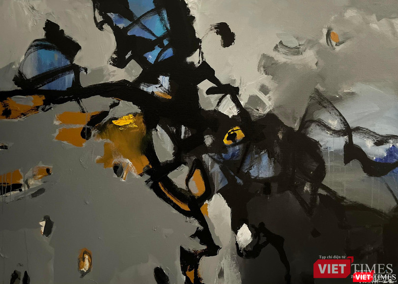 Tác phẩm Con đường miền Trung (acrylic, 100cm x 140cm, 2022) Tác phẩm Con đường miền Trung (acrylic, 100cm x 140cm, 2022)