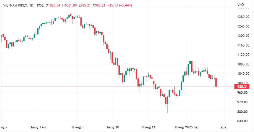 VN-Index 'thủng' mốc 1.000 điểm