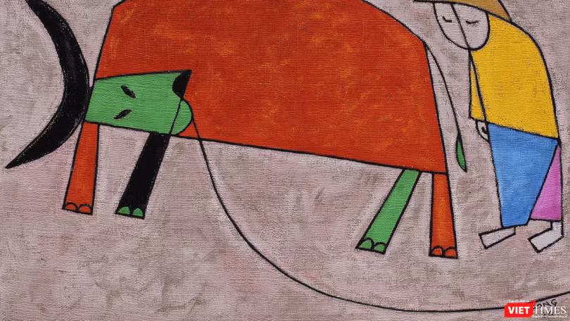 Tranh con Trâu của hoạ sĩ Lê Thiết Cương (Ảnh: HSCC) 