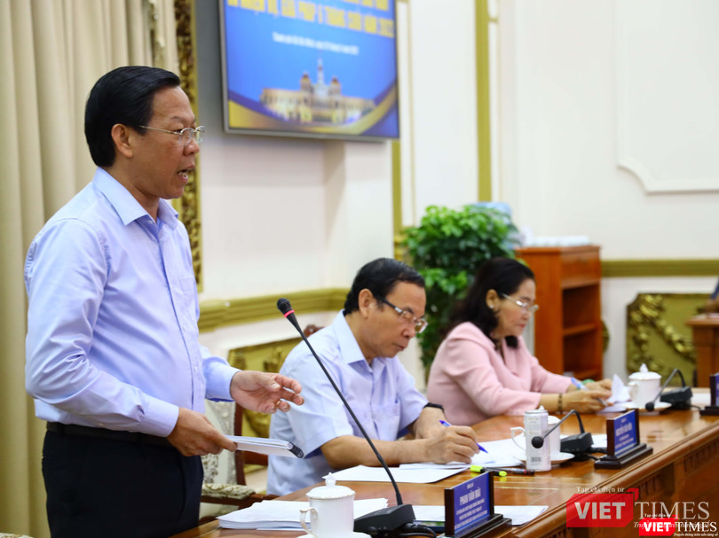 Ông Phan Văn Mãi - Chủ tịch UBND TP.HCM phát biểu chỉ đạo tại hội nghị. Ảnh: MT