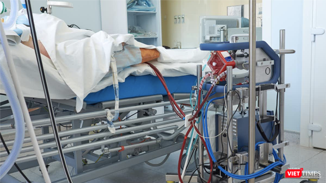 Kỹ thuật ECMO điều trị bệnh nhân 91, phi công người Anh tại BV Bệnh Nhiệt đới (Ảnh: SYT) 