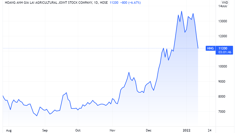 Diễn biến giá cổ phiếu HNG (Nguồn: Tradingview) Diễn biến giá cổ phiếu HNG (Nguồn: Tradingview)