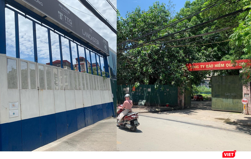 Hai dự án "vàng" mà MIC rút lui: số 1152 – 1154 đường Láng (trái) và số 54 Tố Hữu. (Ảnh: X.T)