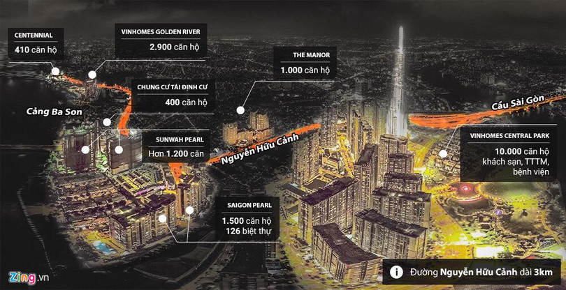 'Rung be tong' tai khu do thi xa hoa tren duong Nguyen Huu Canh hinh anh 1 