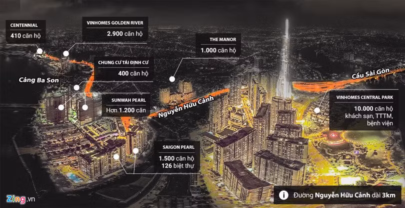 'Rung be tong' tai khu do thi xa hoa tren duong Nguyen Huu Canh hinh anh 1 