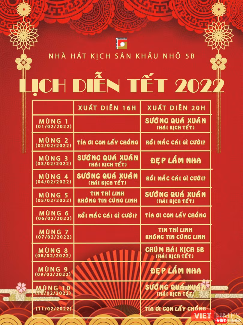 Kịch mục Tết phong phú của Nhà hát sân khấu nhỏ 5B Võ Văn Tần
