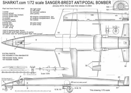 Bản thiết kế sơ bộ Silbervogel của kỹ sư Eugen Sanger. Ảnh:Panzefux Bản thiết kế sơ bộ Silbervogel của kỹ sư Eugen Sanger. Ảnh:Panzefux
