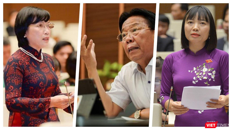 Các đại biểu có ý kiến về Quốc hội điện tử (Ảnh: Hoà Bình ghép) 