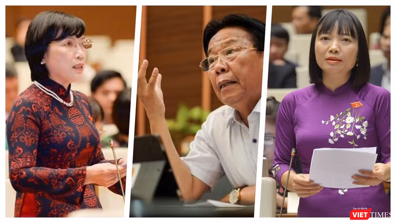 Các đại biểu có ý kiến về Quốc hội điện tử (Ảnh: Hoà Bình ghép) 