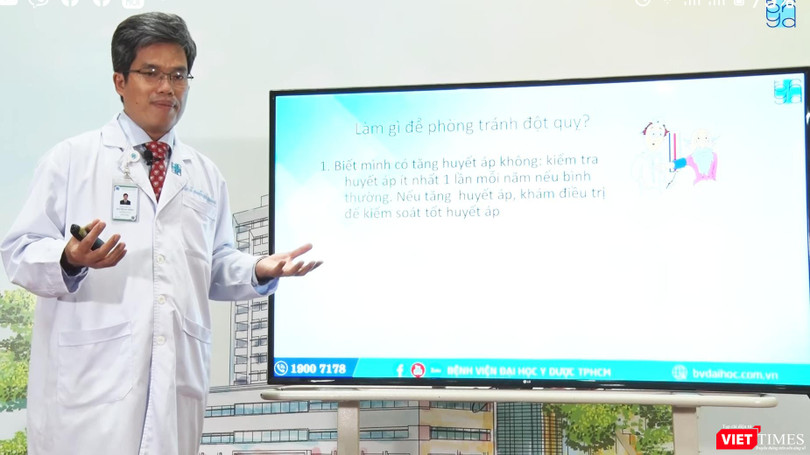 TS.BS Nguyễn Bá Thắng – Trưởng Trung tâm Khoa học Thần kinh BV Đại học Y Dược TP.HCM nói về bệnh đột quỵ với lứa tuổi còn trẻ (Ảnh: HB) 