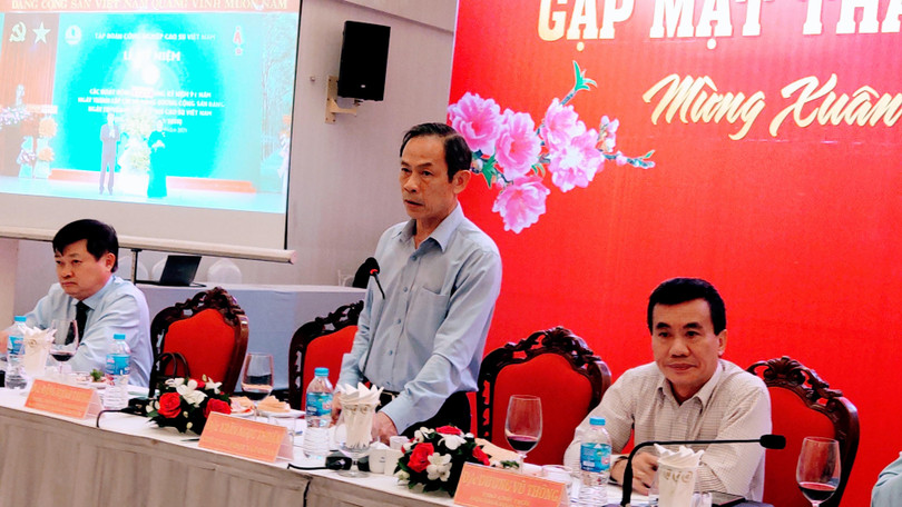 Ông Huỳnh Văn Bảo - Tổng Giám đốc Tập đoàn Công nghiệp Cao su Việt Nam phát biểu tại cuộc gặp mặt báo chí sáng ngày 7/1 (Ảnh: Hoà Bình)