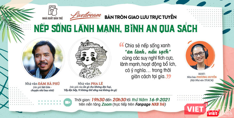 Chương trình livestream giao lưu “Nếp sống lành mạnh, bình an qua sách” sẽ diễn ra lúc 19h30 ngày 16-9