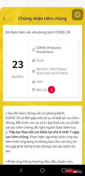 Chứng nhận điện tử đã tiêm phòng COVID-19