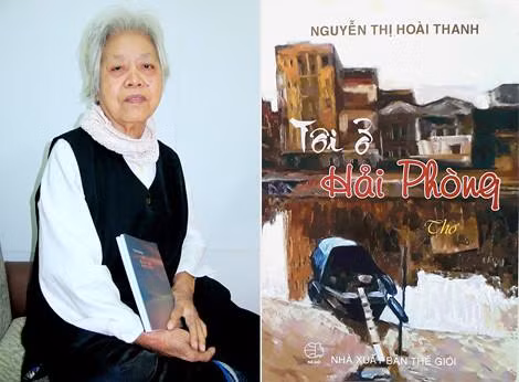 Nhà thơ Nguyễn Thị Hoài Thanh và tập thơ Tôi ở Hải Phòng.