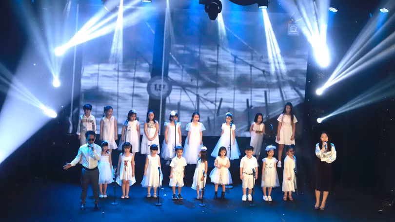 Bài ca Nhà Chống Lũ - Tiến Đạt, Kim Ngân và top thiếu nhi thể hiện (Ảnh: HB)