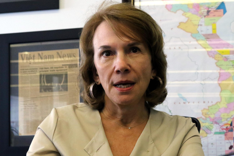 Bà Virginia Foote, nguyên Chủ tịch Hội đồng Thương mại Mỹ - Việt (USVTC). Ảnh Huỳnh Phan.