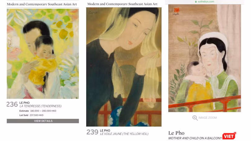 Các bức tranh đề tên danh họa Lê Phổ bán ra ồ ạt với tỷ lệ giao dịch thành công rất cao 