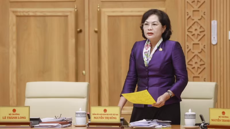 Thống đốc NHNN Nguyễn Thị Hồng phát biểu tại Hội nghị (Ảnh: SBV)