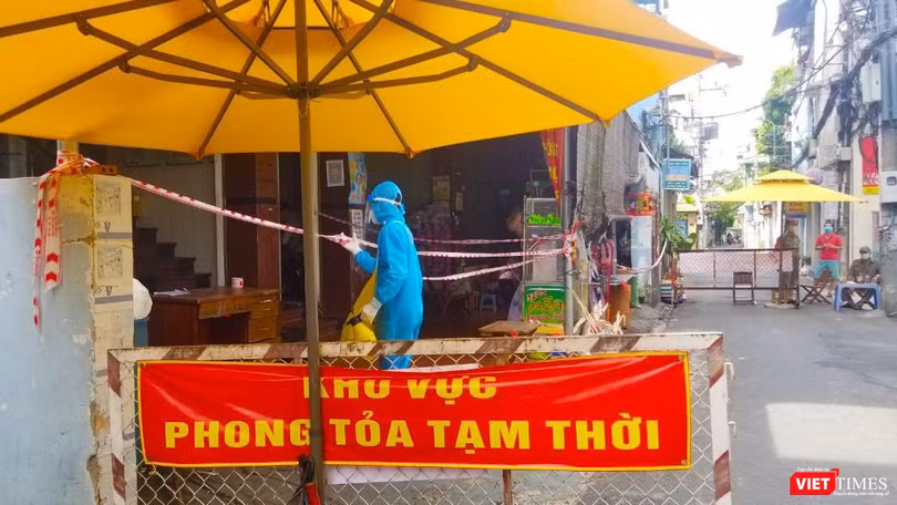 Khu vực phong toả vì có bệnh nhân COVID-19 Ảnh CDC TP.HCM
