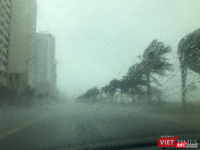 Mưa lớn trên diện rộng khi bão số 9 đã đổ bộ đất liền, đường phố Đà Nẵng vắng tanh không một bóng người (Ảnh: Hồ Xuân Mai) Mưa lớn trên diện rộng khi bão số 9 đã đổ bộ đất liền, đường phố Đà Nẵng vắng tanh không một bóng người (Ảnh: Hồ Xuân Mai)