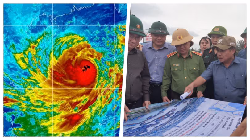 Khẩn cấp sơ tán 450.000 dân, đóng cửa 6 sân bay vì "siêu bão" số 9 sẽ vào đêm nay (Ảnh: Hoà Bình ghép) 