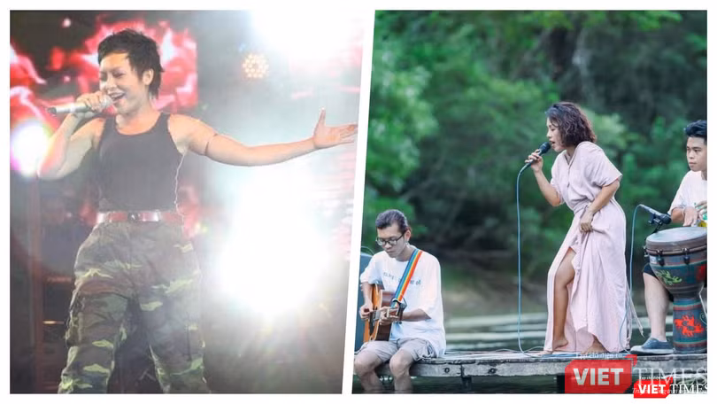 Ca sĩ Thái Thuỳ Linh tạm rời các buổi biểu diễn, lên đường vào Hà Tĩnh cứu trợ bà con vùng lũ (Ảnh: FBNV)