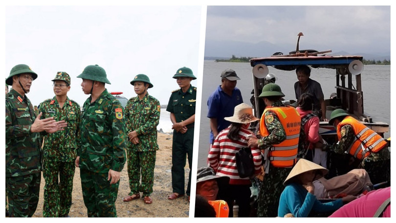 Công tác chống bão số 9 tiến hành quyết liệt tại các tỉnh miền Trung (Ảnh: Hoà Bình ghép)