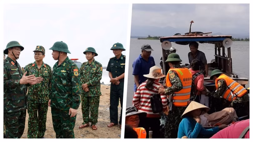 Công tác chống bão số 9 tiến hành quyết liệt tại các tỉnh miền Trung (Ảnh: Hoà Bình ghép)