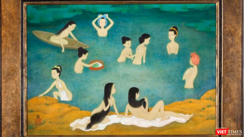 Bức tranh lụa “Những người phụ nữ tắm” của Mai Trung Thứ vừa bán ra thành công trên thị trường Châu Âu, có giá hơn 9 tỷ đồng