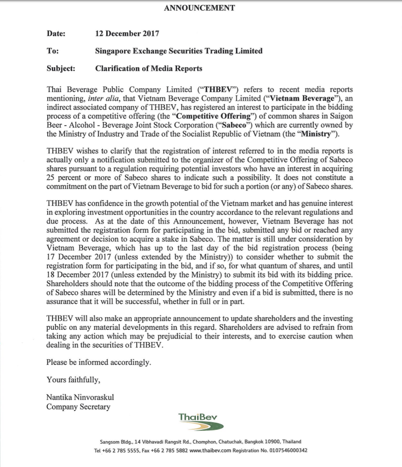Vietnam Beverage mong muốn mua 51% Sabeco: Chỉ là đăng ký mà thôi? ảnh 2