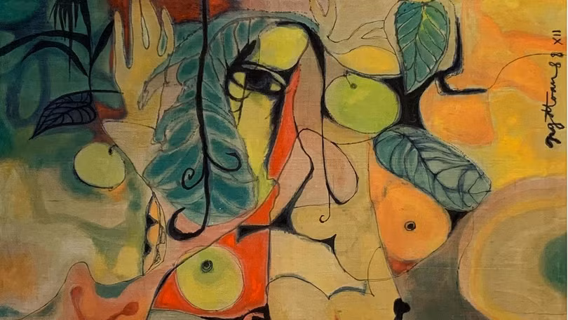 Phục sinh. 1988. Lụa. 50x70cm (Tranh Nguyễn Đức Toàn)