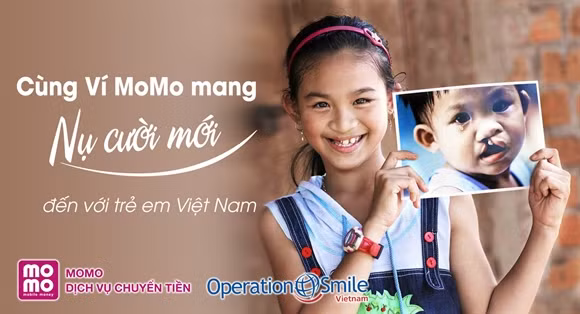 Ví điện tử MoMo đã quyên góp hàng tỉ đồng hỗ trợ phẫu thuật cho trẻ em nghèo bị hở hàm ếch (Ảnh: Operation Smile) 