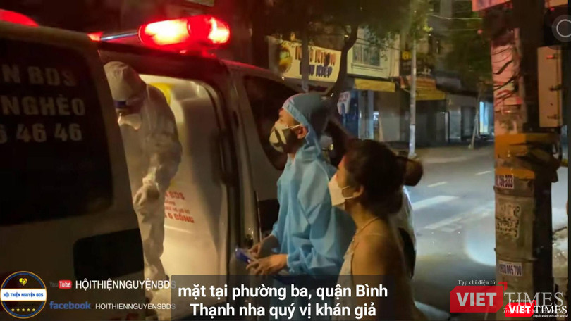 Xe cấp cứu cộng đồng của nhóm thiện nguyện BĐS đi cứu F0