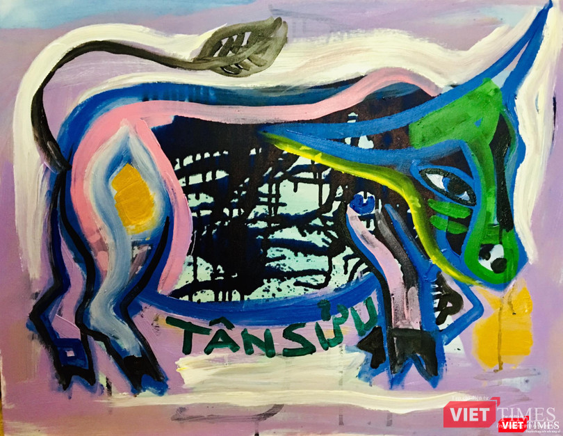 Hoạ sĩ Tô Chiêm vẽ hàng chục bức tranh con trâu đón năm Tân Sửu Hoạ sĩ Tô Chiêm vẽ hàng chục bức tranh con trâu đón năm Tân Sửu