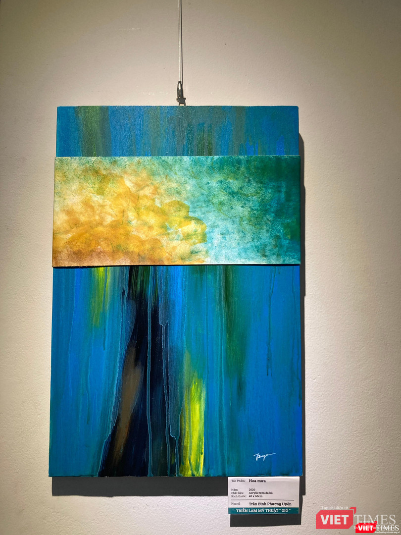 Trần Bình Phương Uyên "Hoa mưa" - Acrylic trên da bò