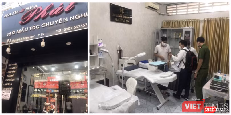 Lực lượng chức năng kiểm tra cơ sở “Hair &amp; Spa Phát, tạo mẫu tóc chuyên nghiệp” quận Bình Thạnh