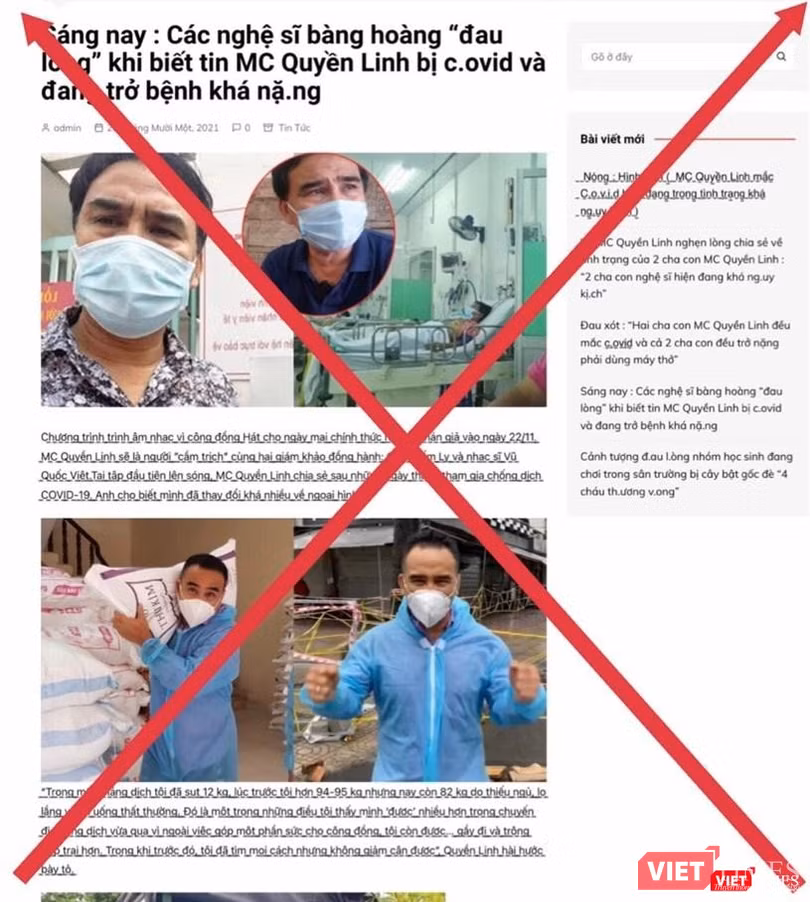 Tin đồn MC Quyền Linh bị mắc COVID-19 và phải thở máy là bịa đặt