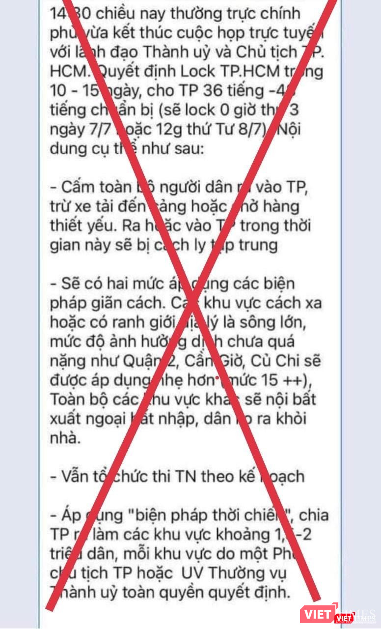 Ảnh chụp màn hình tin đồn lan truyền trên mạng