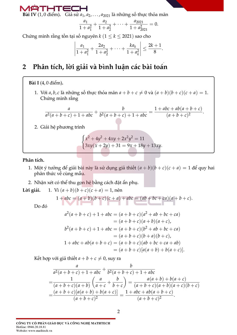 Đáp án môn Toán vòng 2 thi vào lớp 10 Trường THPT chuyên KHTN năm 2021 ảnh 4