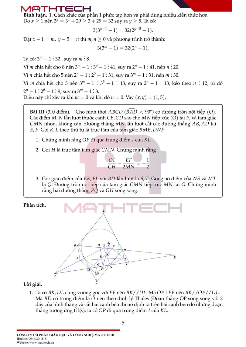 Đáp án môn Toán vòng 2 thi vào lớp 10 Trường THPT chuyên KHTN năm 2021 ảnh 7